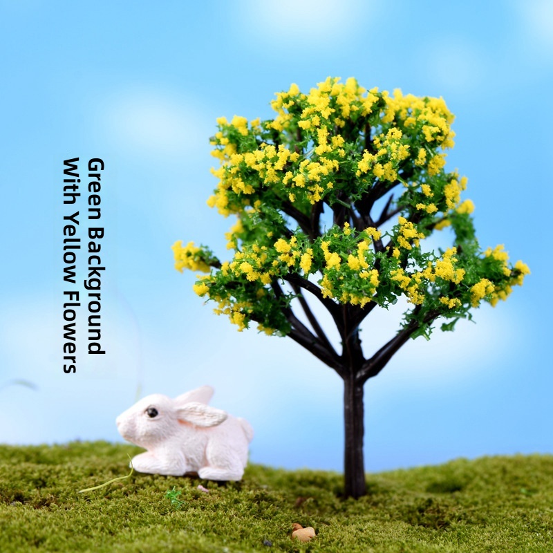 Green background-yellow flowers