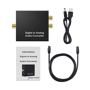 <strong>Digital</strong> to <strong>Analog</strong> Audio <strong>Converter</strong> Decoder Optical Fiber Coaxial Stereo Audio Adapter to RCA Amplifiers USB Cable