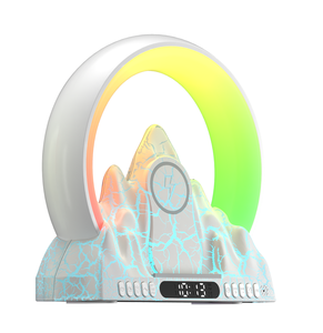 2023 yeni ürün 15W hızlı kablosuz şarj TUYA APP kontrolü akıllı ev ışıkları atmosfer gece ışıkları uyandırma masa alarmı saat - Product Image 1