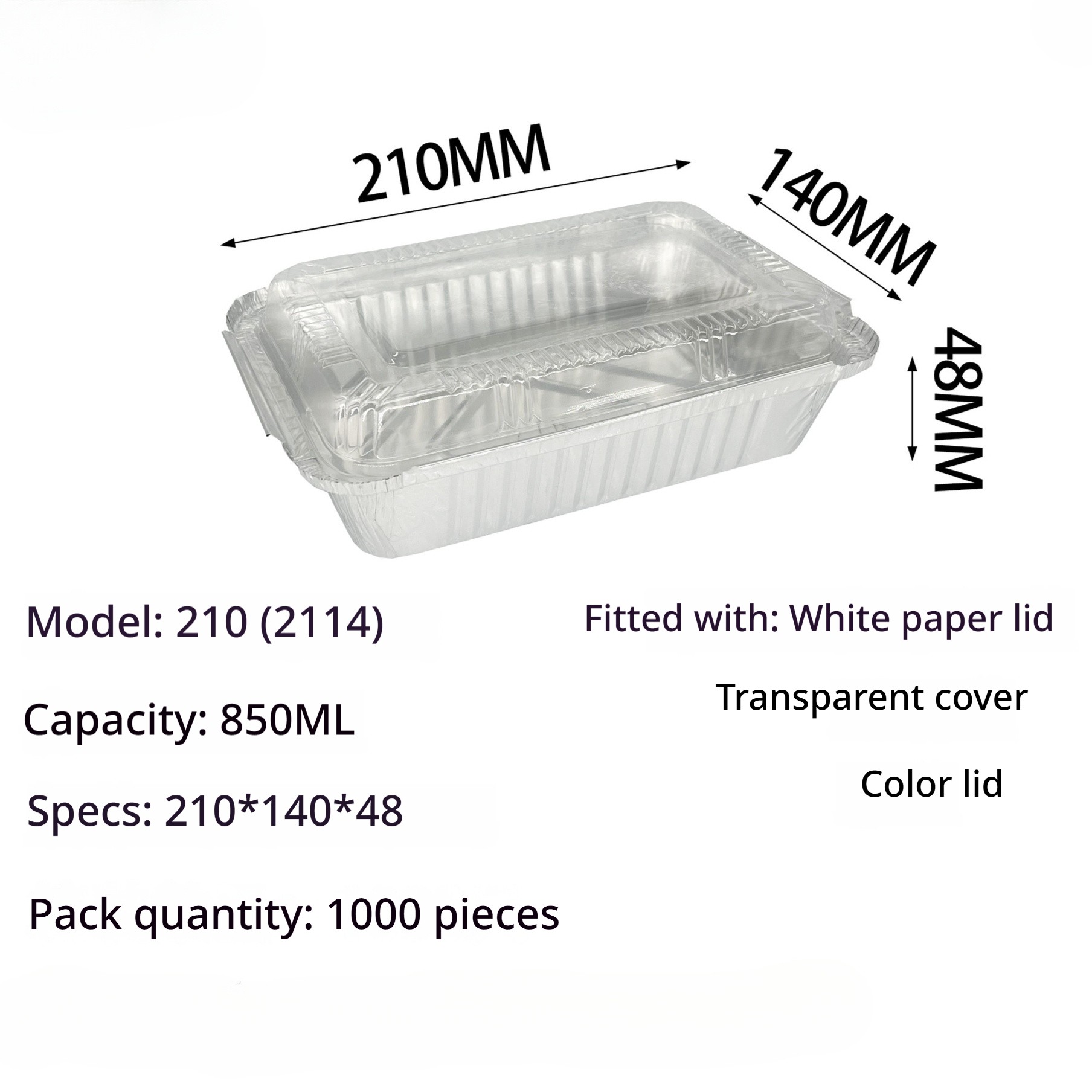 210 plus couvercle transparent
