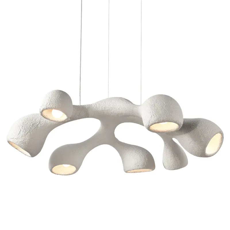 Nuovissimo all'ingrosso retro designer wabi-sabi lampadario soffitto indoor soggiorno tavolo da tè plafoniera apparecchio in resina