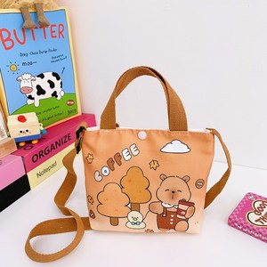 Bolso de hombro de lona de gran capacidad para mujer DL123 nuevo Capybara Capibala estilo de moda abierto para estudiante Tutorial clase uso escolar - Product Image 3