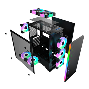 OEM/ODM-carcasa de ordenador de escritorio para ventiladores RGB, placa ATX de cristal competitivo, soporte de línea trasera, funda de juego - Product Image 6