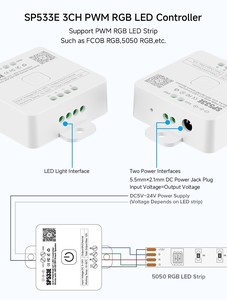 SP533E 3CH <strong>PWM</strong> Single Color Lo T LED <strong>Controller</strong> Works With Wifi BT RF Smart Speaker FCOB 5050 5630 3014 3528 LED <strong>Controller</strong> - Product Image 2
