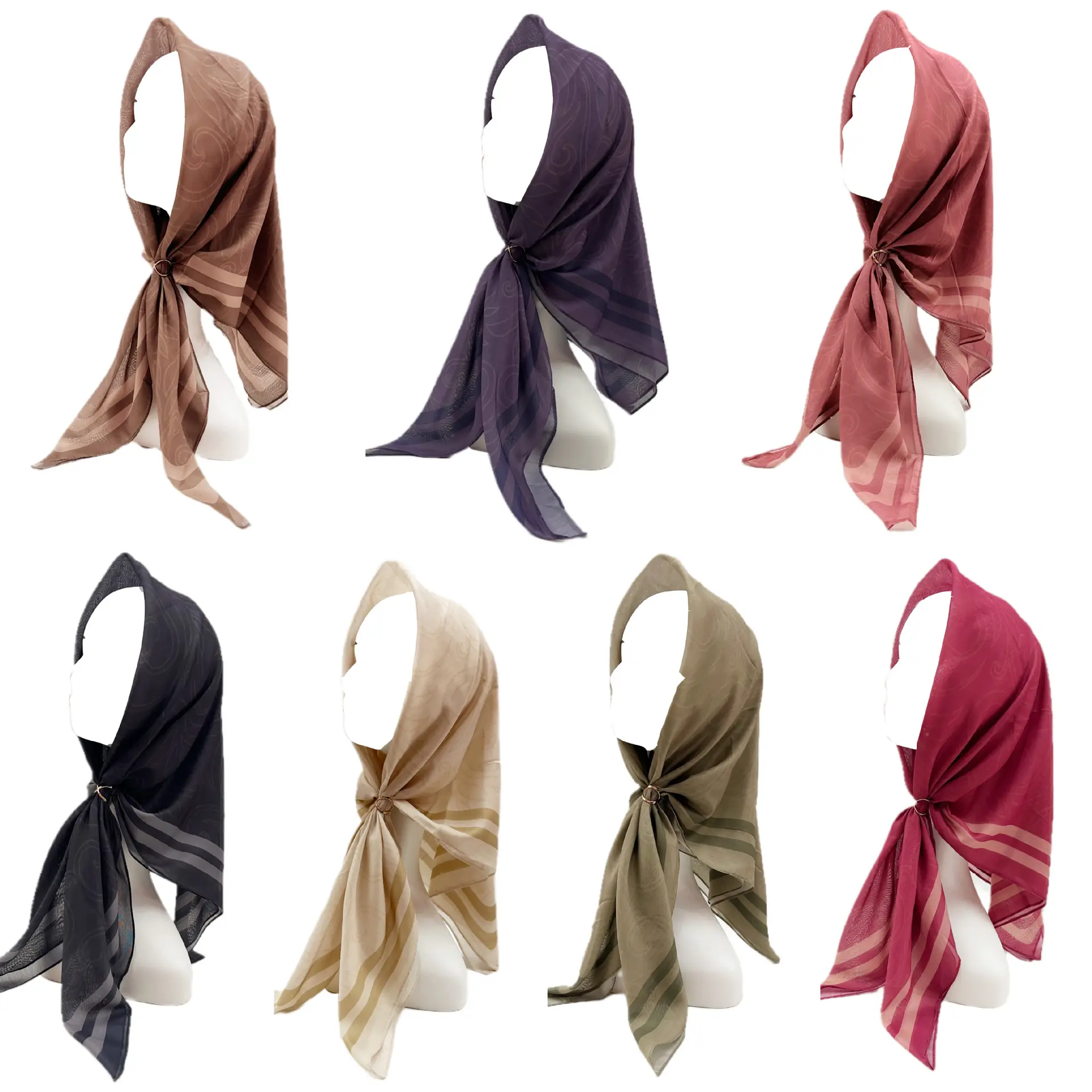Hot Selling Custom Color Malaysia Moslim Vrouwen Effen Effen Bedrukte Bijpassende Kleuren Chiffon Hijab Sjaal Sjaals