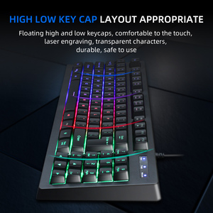 Impermeable Rgb Respiración Luz Negro Gamer Teclado Con Cable Usb Computadora 89 Teclas Oficina Gaming Teclados