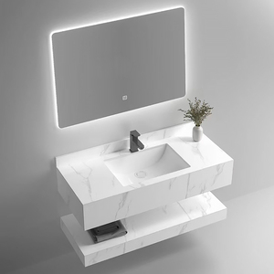Direct From <strong>Manufacturer</strong> Modern 60cm <strong>Stone</strong> Marble Double <strong>Sink</strong> Rectangular Sanitary Slate Rock with Drainer for Bathroom Basin