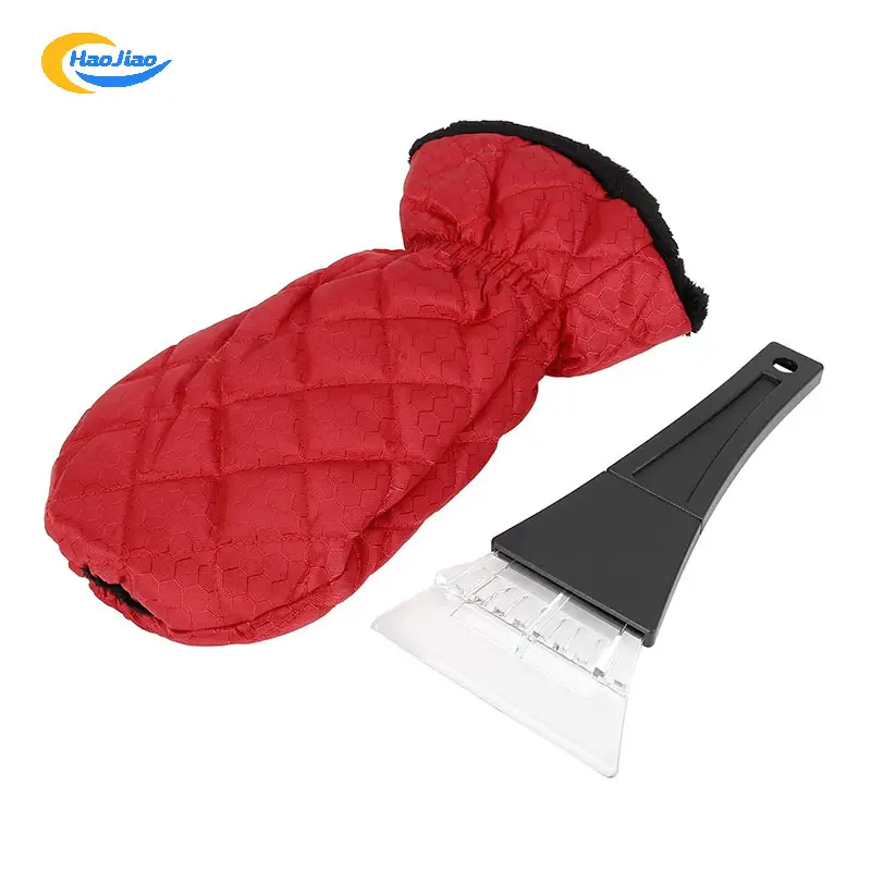 Waterproof Warm Non-slip Blade Snow Removal Ice Tool Non Scratch Car Window Cleaning Scraper With Glove