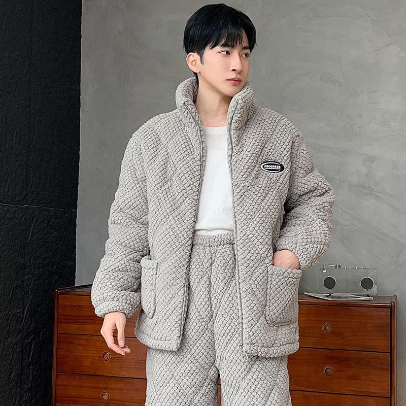 light gray rose velvet three layer quilted