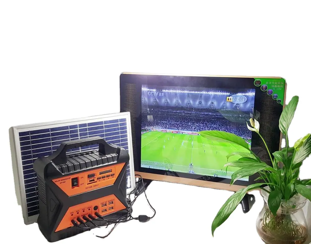 Portable soleil vert puissance hors réseau bonne qualité 12v dc kit de télévision solaire