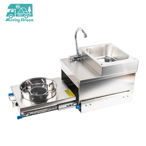 JDA Fornello a <span class=keywords><strong>Gas</strong></span> Estraibile in Acciaio Inox per Barca, Roulotte, Camper e Autocaravan con Lavello e Rubinetto Integrati - Product Image 1