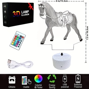 White Acrylic Body <strong>Lamp</strong> Lighting <strong>Time</strong> Warm Office Conical Desk Colorful Night Light 3d Art - Product Image 2