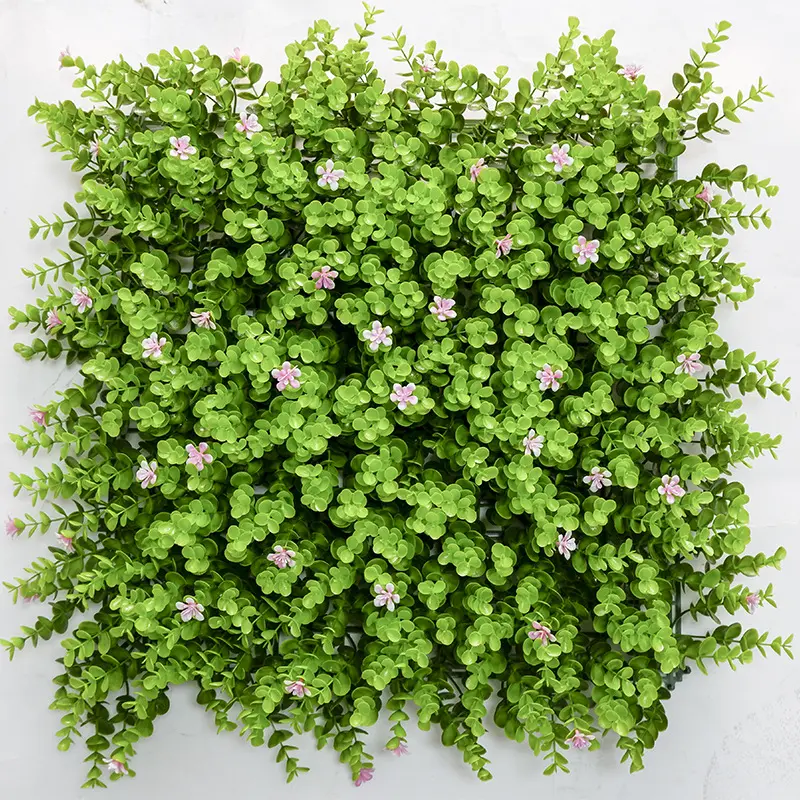 Grosir tanaman Backdrop imitasi Anti UV luar ruangan tanaman pagat rumput hijau dinding latar belakang rumput taman vertikal buatan Dinding