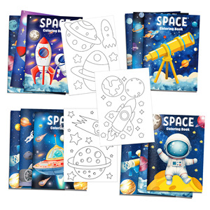 TY082 Outer Space Themed <strong>Mini</strong> Coloring <strong>Books</strong> <strong>DIY</strong> Small Activity <strong>Book</strong> for Kids Astronaut Party Galaxy Birthday Planet Party Decor - Product Image 1