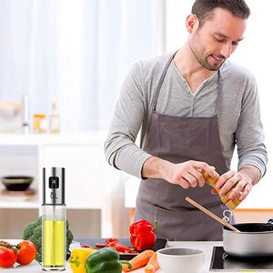 Yüksek kaliteli mutfak zeytin pişirme paslanmaz çelik dağıtıcı pompa cam şişe yağ püskürtücü