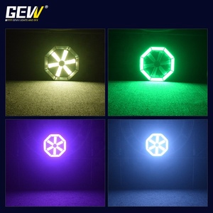 Gevv ไฟแบ็คดรอปฉากหลังติดล้อพัดลม3-in-1, พัดลม RGB ไฟ LED พื้นหลังติดผนังไฟหมุนได้พัดลมสำหรับดิสโก้คลับปาร์ตี้ - Product Image 4