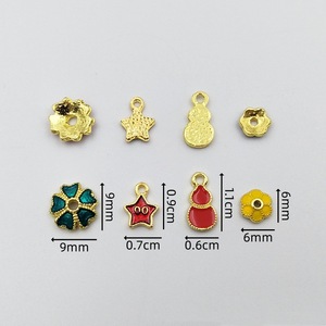 Lutin khay hoa nhỏ giọt dầu nhiều màu, bầu, phụ kiện ngôi sao, cloisonne blued, vòng đeo tay tự làm, đính cườm và strun - Product Image 2