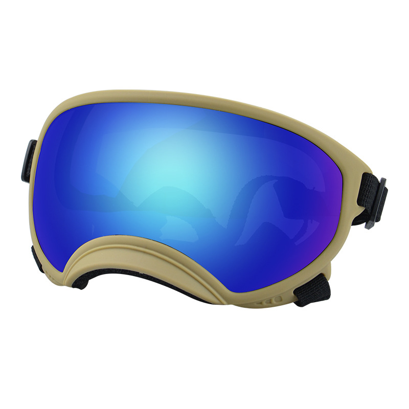Monture kaki et lentille bleue