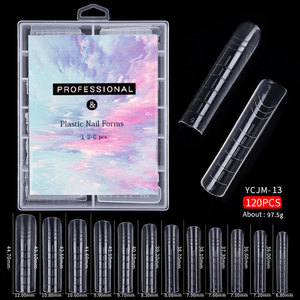 120pcs 10 Styles Clear Dual Forms <strong>Tips</strong> Quickly Building Gel Form Nail System Full Cover <strong>Tips</strong> Nail Extension Form - Product Image 1