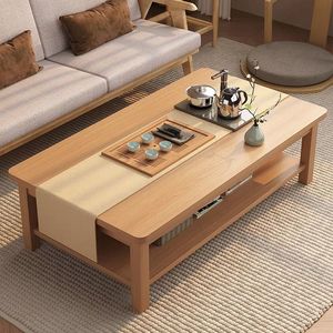 Mesas auxiliares de café anidadas de estilo japonés, sala de estar de madera para mesa auxiliar, comedor, hogar, cocina, uso, decoración versátil, Mesa Central - Product Image 4