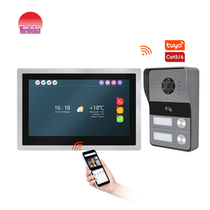 Gran oferta, intercomunicador de entrada de puerta TCP/IP con Monitor interior basado en cámara, sistema de comunicaciones de teléfono comercial para apartamentos
