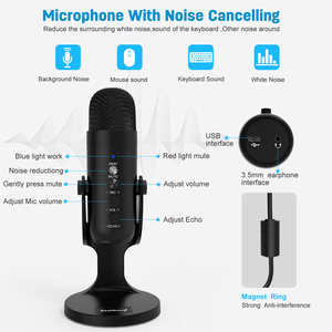 <strong>USB</strong> condenser microphone <strong>computer</strong> with headphone output volume <strong>control</strong> mobile <strong>game</strong>, plug-and-play gamer microphone for PS4 PS5 - Product Image 4