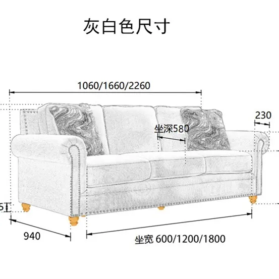 Il produttore cinese accetta l'ultimo set di mobili per divani semplici e confortevoli di lusso italiano in stile design personalizzato