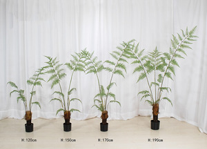 Senmasine緑の葉プラスチックボストンシダ鉢植え植物庭の屋内家の装飾のための人工シダの木