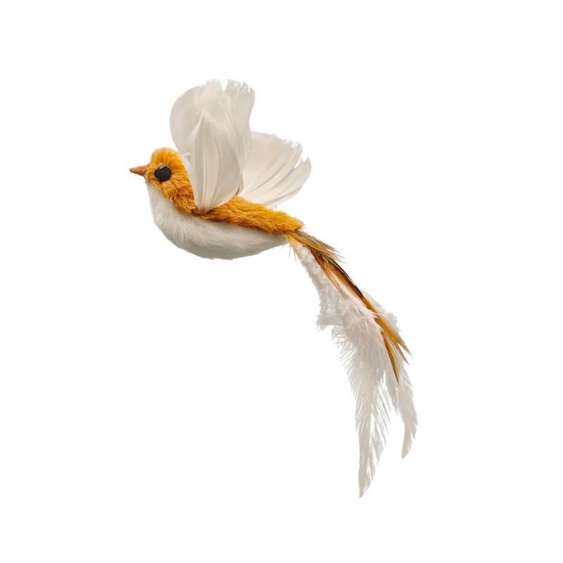 Attache oiseau moineau blanc et marron