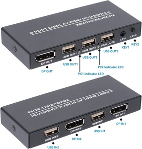 SYONG Conmutador KVM Displayport de 2 puertos 4K @ 60Hz, conmutador USB DP de 2 vías para 2 ordenadores Compartir 1 Monitor HD e impresora de teclado y ratón - Product Image 2