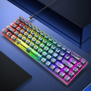 Wired Single-mode Mechanical <strong>Keyboard</strong> 68-key Transparent Keycap RGB Luminous Support Customized E-sports Gaming <strong>Keyboard</strong> - Product Image 6