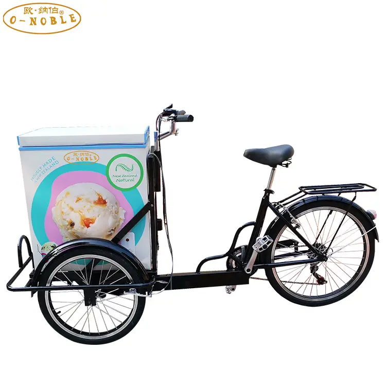 Simples 3 roda bicicleta com freezer venda sorvete negócio triciclo