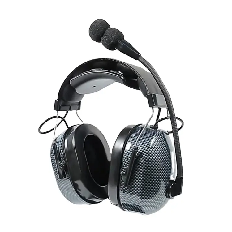 Carbon Fiber Wireless intercom headset Dual Earmuff Noise Canceling Headset with XLR jack Use for 2 way radios