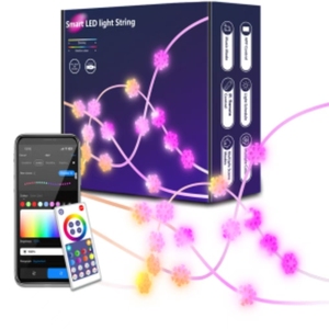 スマートLEDストリングライト (音楽同期 & アプリコントロール付き)-クリスマス、ハロウィーン、結婚式、パーティー、ホーム用装飾照明 - Product Image 1