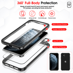 Leyi 2 in 1 TPU 360 tam koruma kamera len ince kapak şeffaf şeffaf telefon kılıfı apple iphone için 12 pro max - Product Image 2