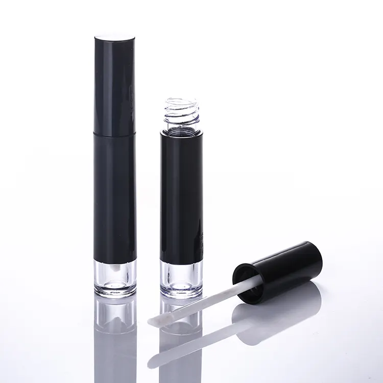 5 ml individuelles rundes leeres schwarzes mattes Lipgloss-Rohr Luxus