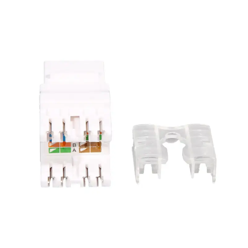 White RJ45 180 Degree UTP Short Body CAT6 8P8C Krone 110 Type Modular Network Keystone Jack