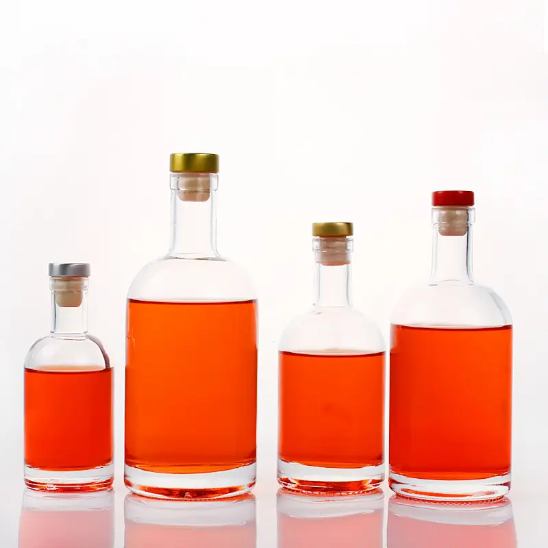 Vodka vinho licor bebidas espirituosas 50ml /100ml /200ml/250ml/375ml garrafa de vidro para bebidas espirituosas com etiqueta