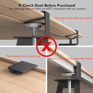 Bandeja grande para teclado de computadora debajo del escritorio extraíble con sistema de montaje de abrazadera C extra resistente - Product Image 6