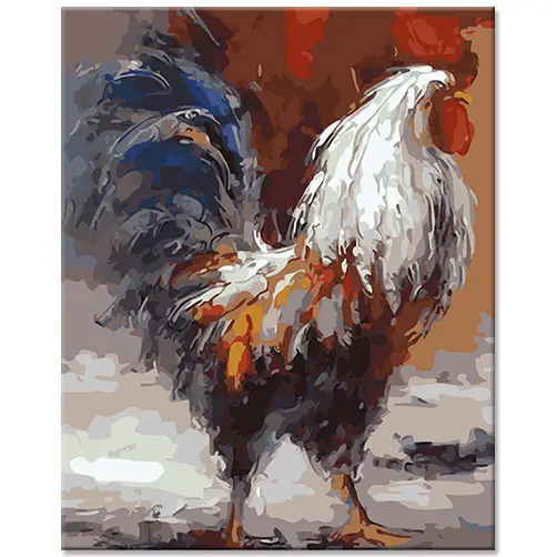 DEYI Home Decoration Colorful Animals Picture Canvas Animals Oil Paint By Numbers Chicken Funny Gift