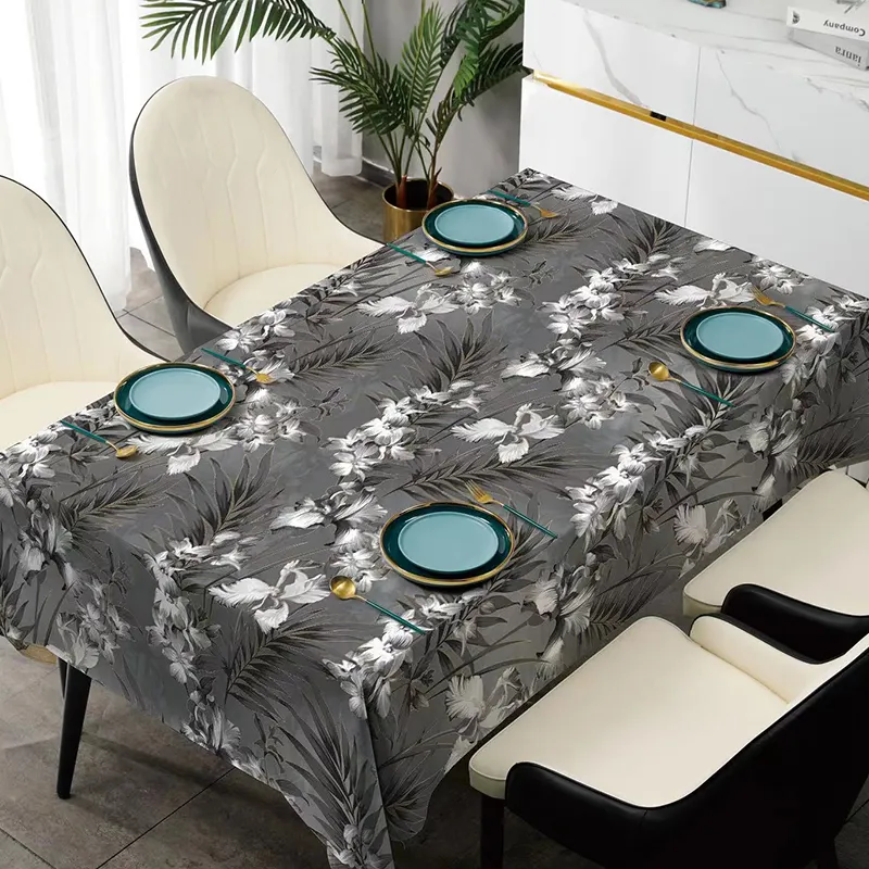 Cubierta de mesa transparente mantel impermeable rollo de Navidad boda plástico PVC tela no tejida para evento vinilo comedor