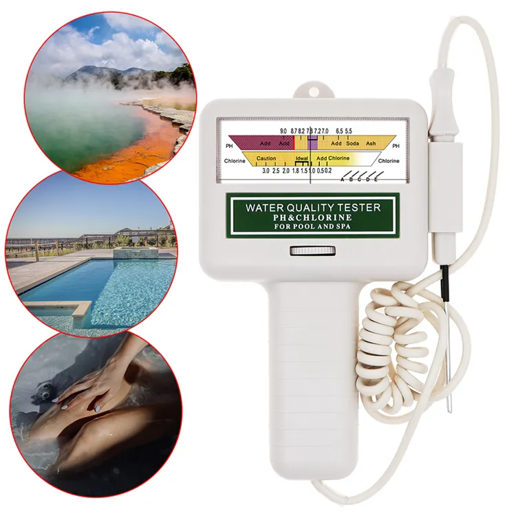 Testeur électronique Portable de Ph cl2 d'eau de piscine détecteur de Ph de qualité de l'eau de chlore testeur de compteur de chlore carré