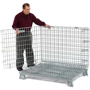 Contenedores de paletas de malla plegables de transporte logístico de almacén a granel de Metal apilables personalizados huecos de PP europeos - Product Image 5
