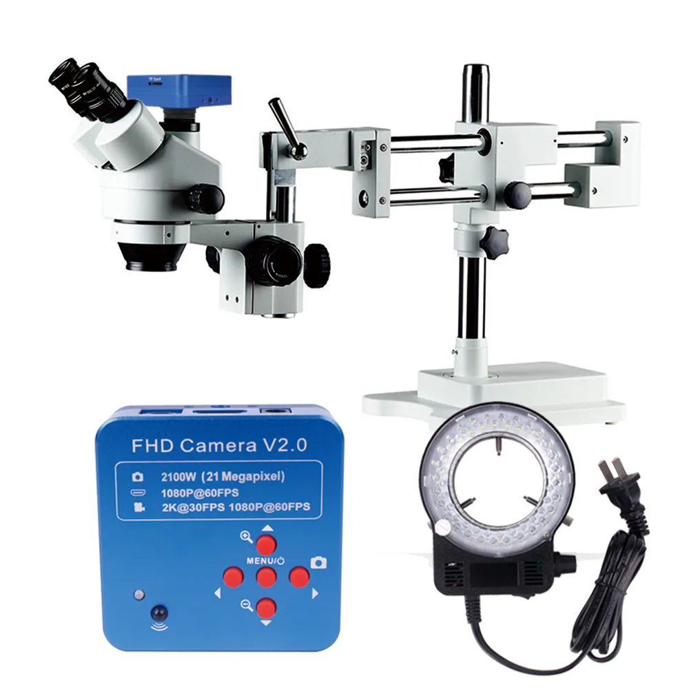 Professionele 7-45xTrinocular Stereo Microscoop En Camera Usb Stereoscopische Microscoop Training Academische Stereoscopische Microscoop