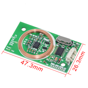 <strong>RFID</strong> UART <strong>Reader</strong> Wireless Module 3Pin 125KHz Card Reading EM4100 8CM DC 5V for IC Card PCB Antenna Sensor Kits