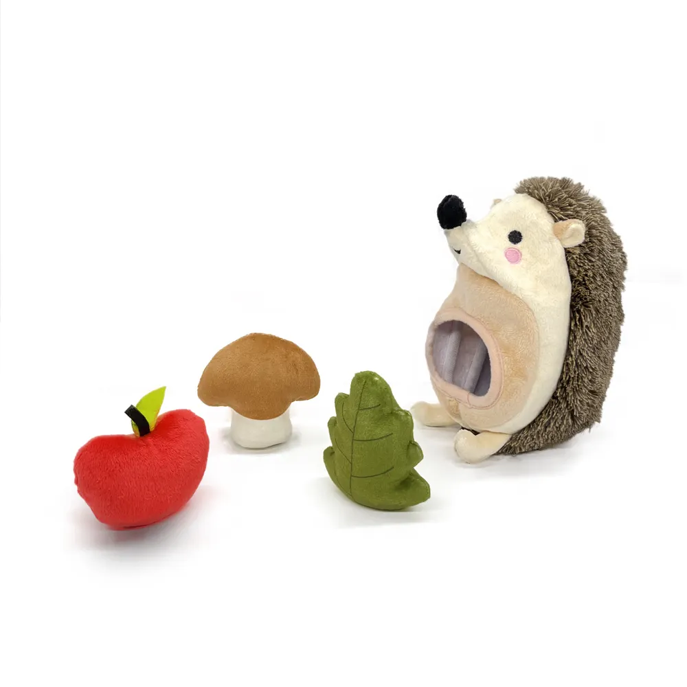 Alta Qualidade Hedgehog Interativo Pet Dog Plush Toy Squeaky Interação Esconder e Procurar Pet Brinquedos