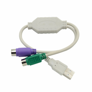 用于键盘鼠标的USB公到双PS/2母Y分离器电缆双PS/2 PS2公到USB公电缆适配器转换器 - Product Image 1