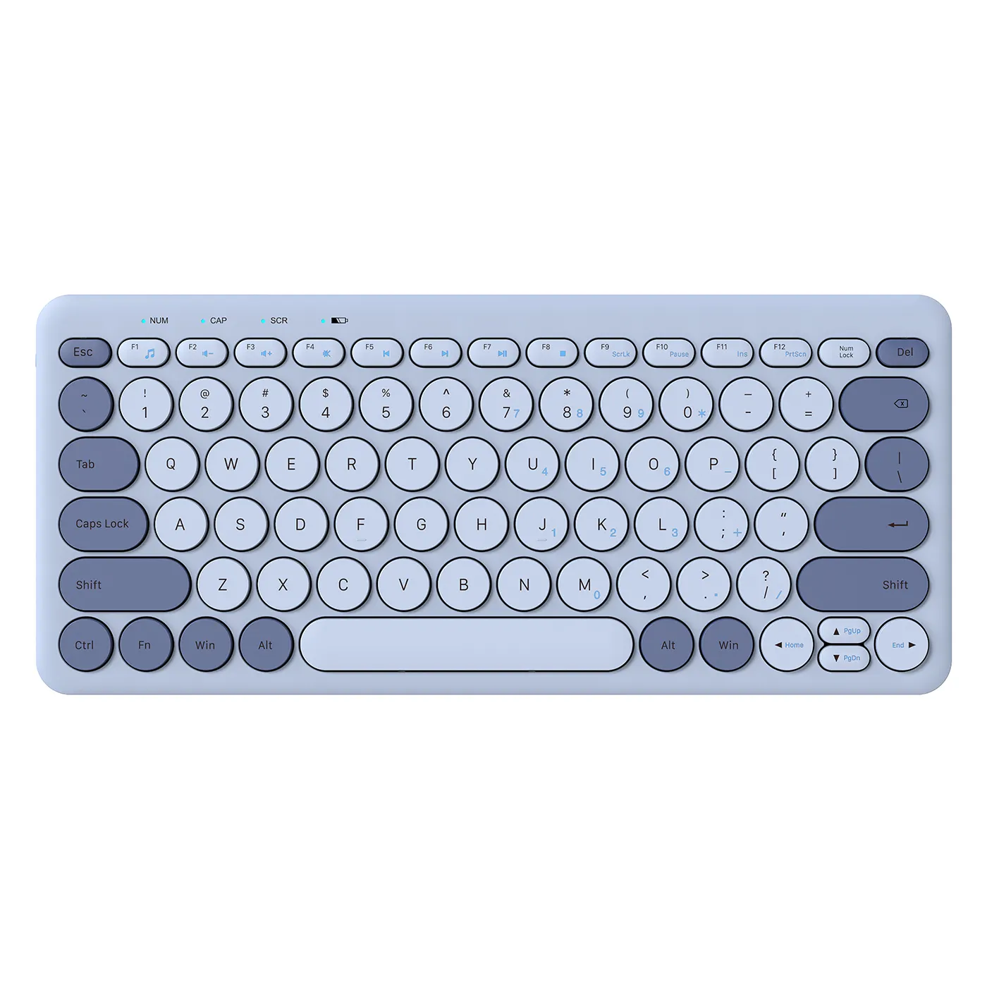 78 KeysBluetooth клавиатура с милым круглым колпачком портативная пишущая машинка мини беспроводная клавиатура для ПК, компьютера, планшета, ноутбука