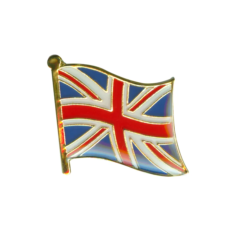 उच्च गुणवत्ता वाले फास्ट डिलीवरी इंग्लैंड ध्वज एनमेल पिन बैज देश यूके फ्लैग कोट लैपल पिन कंट्री फ्लैग पिन
