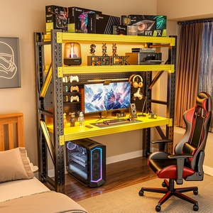 Estante de almacenamiento multicapa DIY simple, escritorio de ordenador moderno con mesa elevadora, escritorio de Metal, mesa de deportes electrónicos, estante de almacenamiento para el hogar